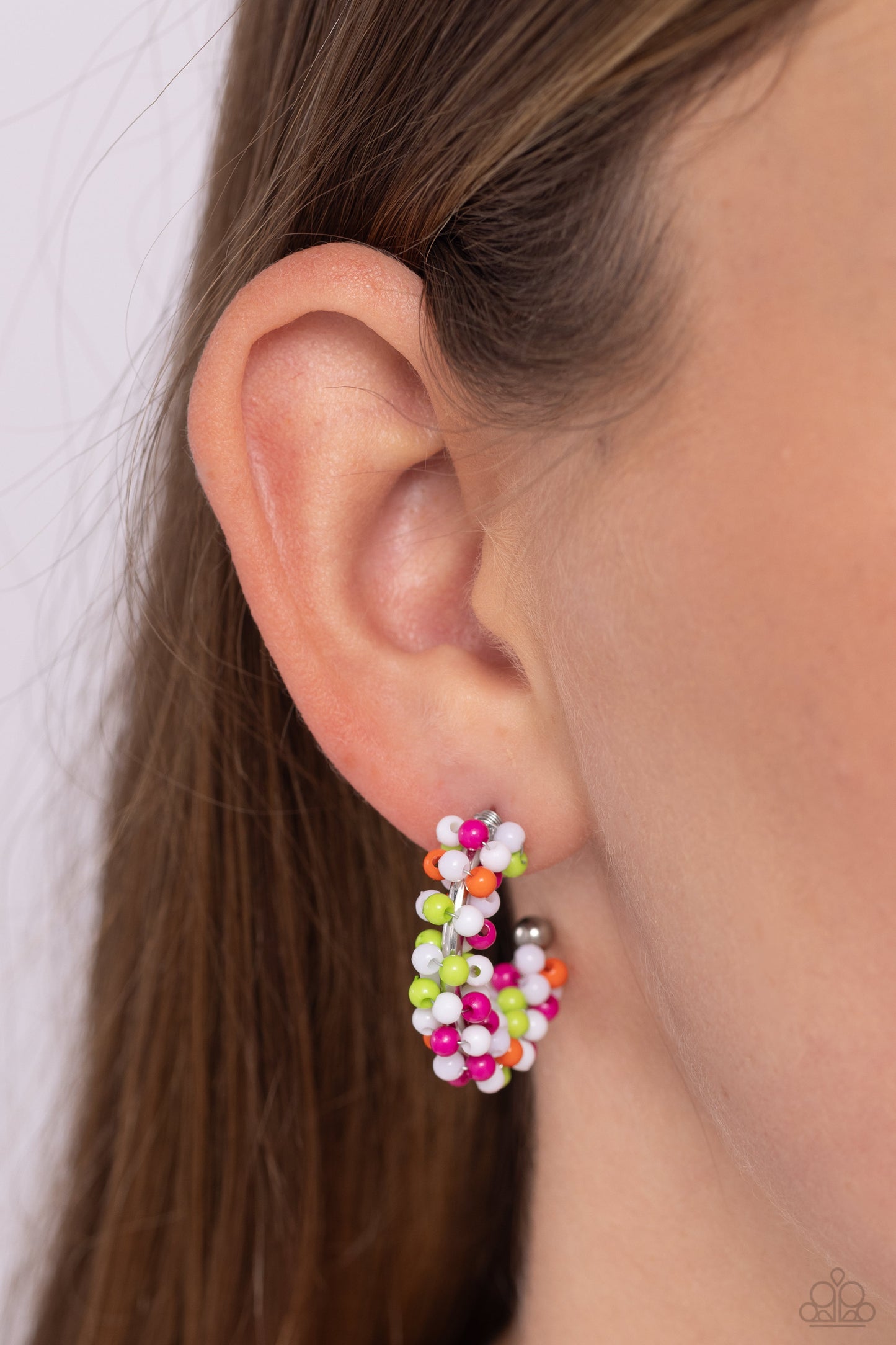 Balloon Backdrop - White Earrings