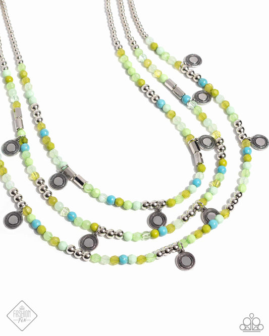 Piquant Pattern - Green Necklace