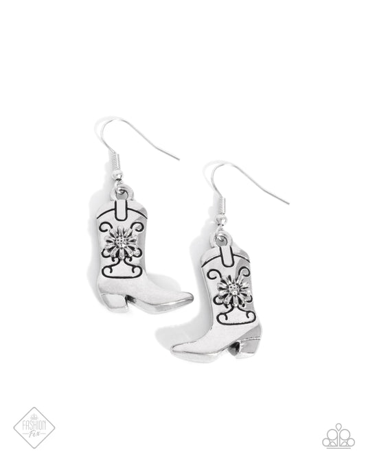 Beloved Boots - Silver Earrings