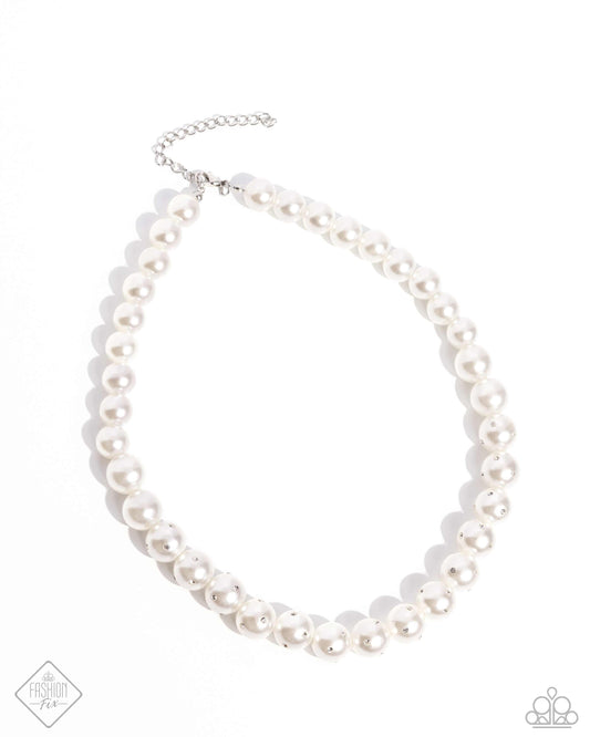 Dashing Definition - White Necklace