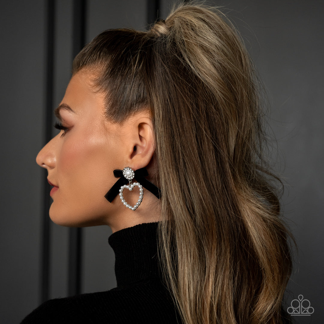 BOW and Then - Black Earrings