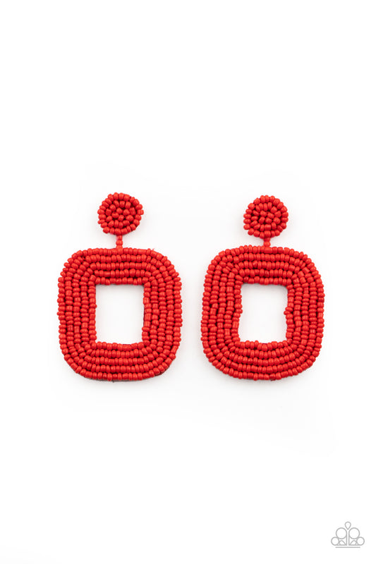 Beaded Bella - Red Earrings