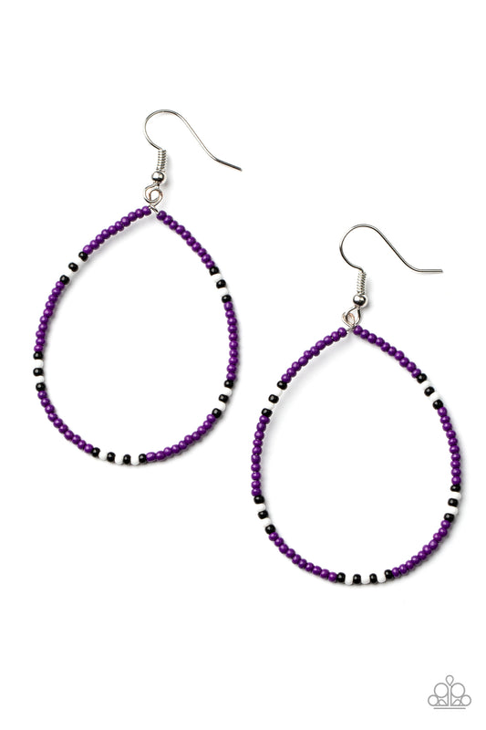 Keep Up The Good BEADWORK - Purple Earrings