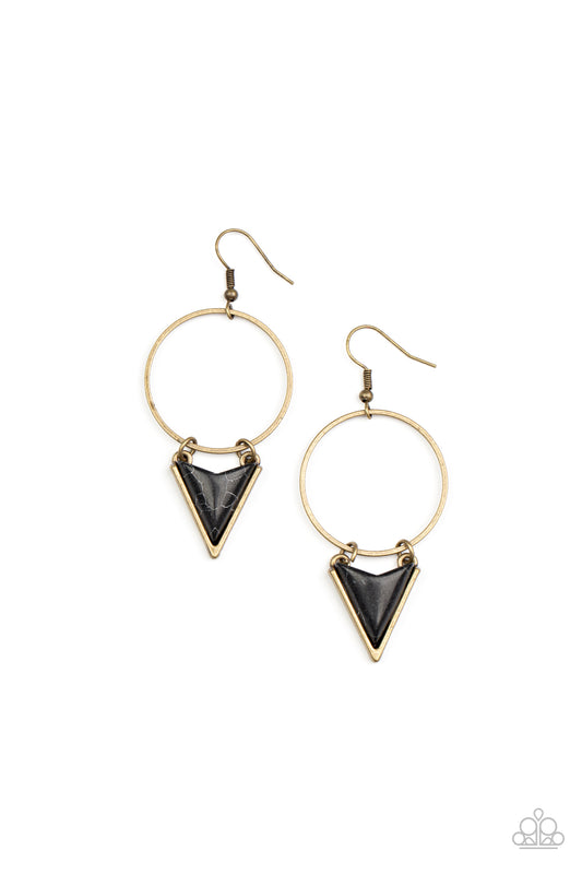 Sahara Shark - Brass Earrings