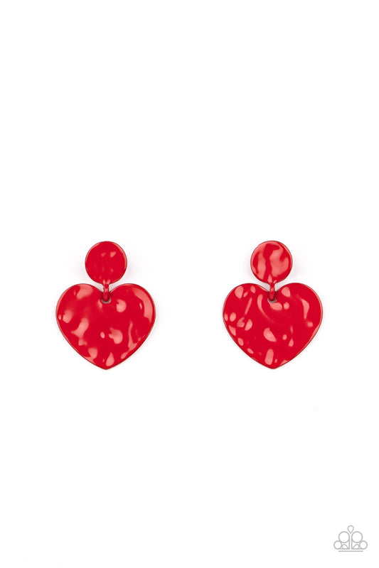 Just a Little Crush - Red Earrings