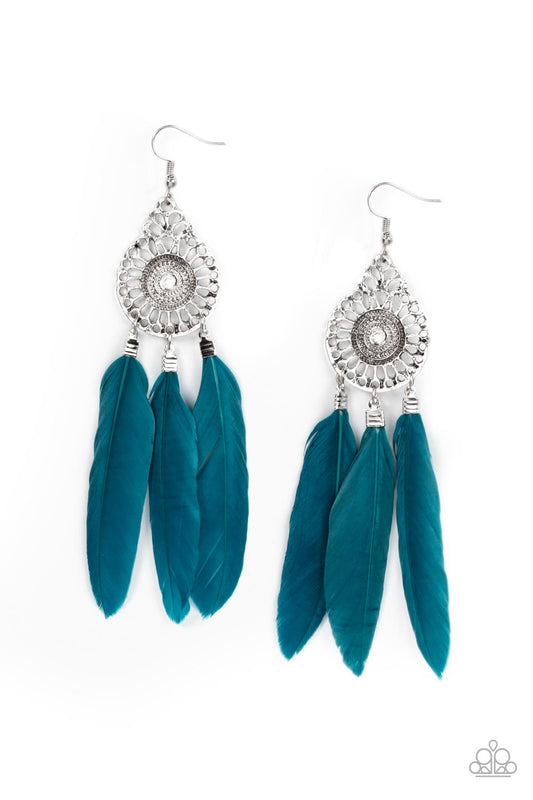 Pretty in PLUMES - Blue Earrings