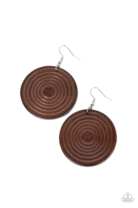 Caribbean Cymbal - Brown Earrings