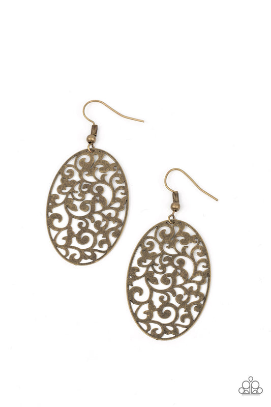 Secret Orchards - Brass Earrings