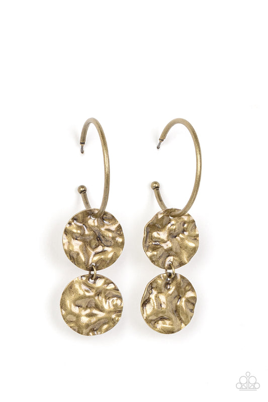 Sending Shock Waves - Brass Earrings