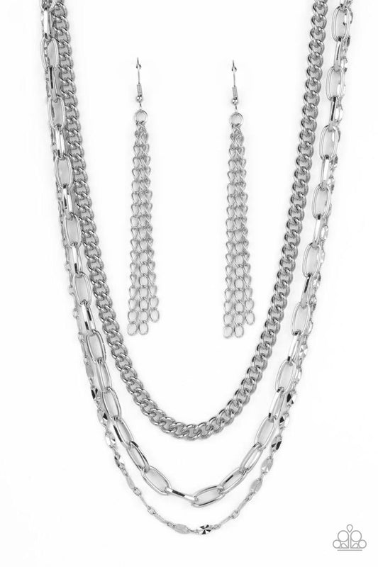 Galvanized Grit - Silver Necklace