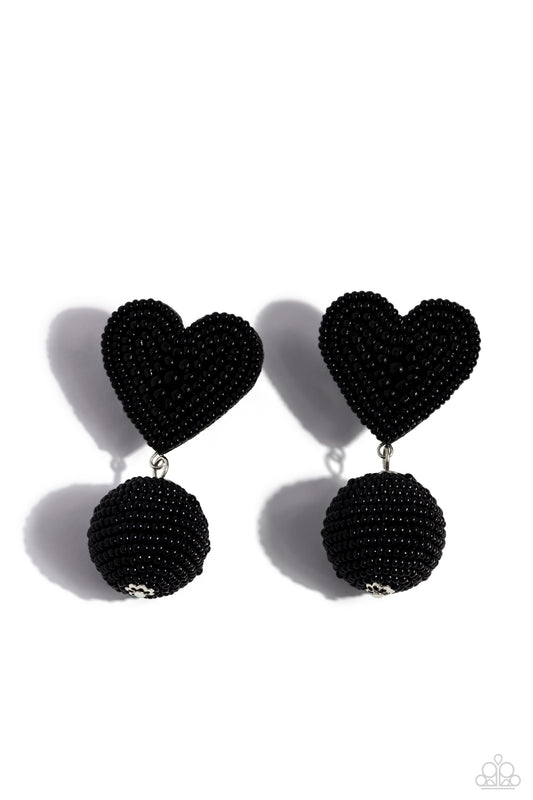 Spherical Sweethearts - Black Earrings